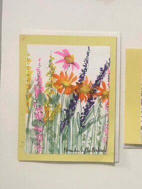 2 Floral Watercolor Cards and Envelopes
